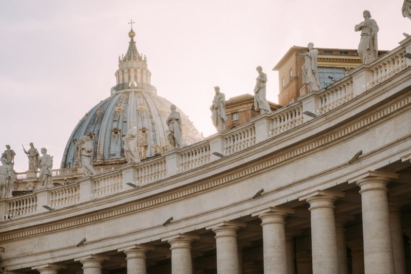 Roofs of Saint Peter's Basilica in Vatican