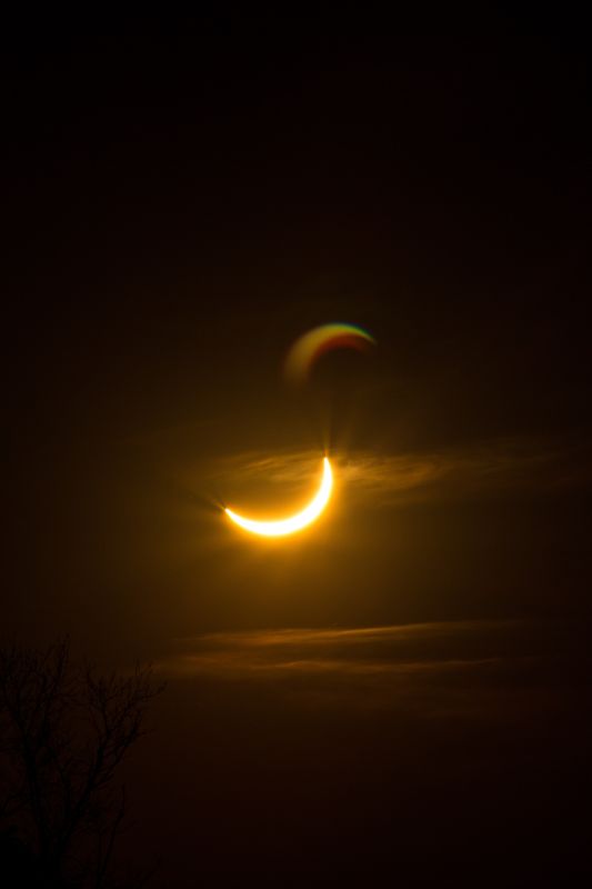 View of dark sky with brightening moon